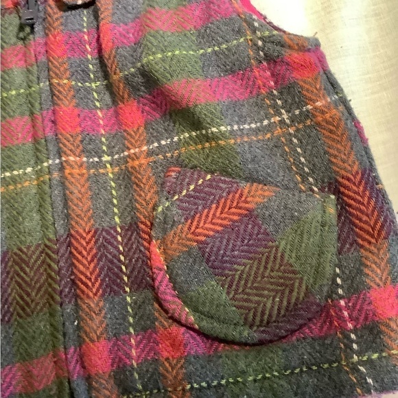GYMBOREE “Fall Leaves & Flowers” quilted plaid vest with hood. 12-24 months. - Picture 2 of 6